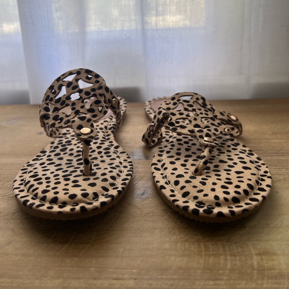 Pierre Dumas Cheetah Print Thong Slip on Sandal Size 6.5 - Picture 2 of 8